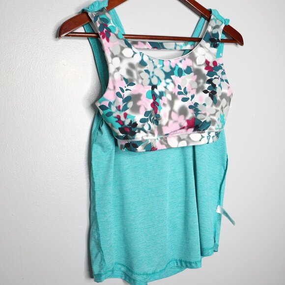 Joe Fresh Activewear Tank Top Built-in Sports Bra Black Stretch Athletic Yoga - Picture 8 of 9